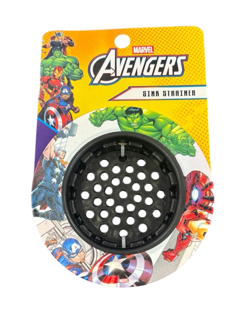 Marvel Avengers Black Sink Strainer with Branded Backing